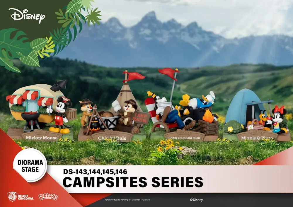 Disney D-Stage Campsite Series Goofy &amp; Donald Duck PVC Diorama szobor figura 10 cm termékfotó