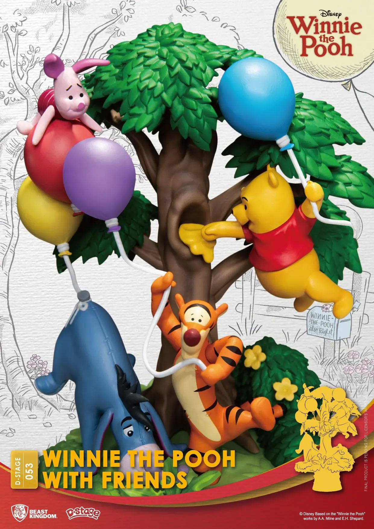 Disney D-Stage Winnie The Pooh With Friends PVC Diorama szobor figura 16 cm termékfotó