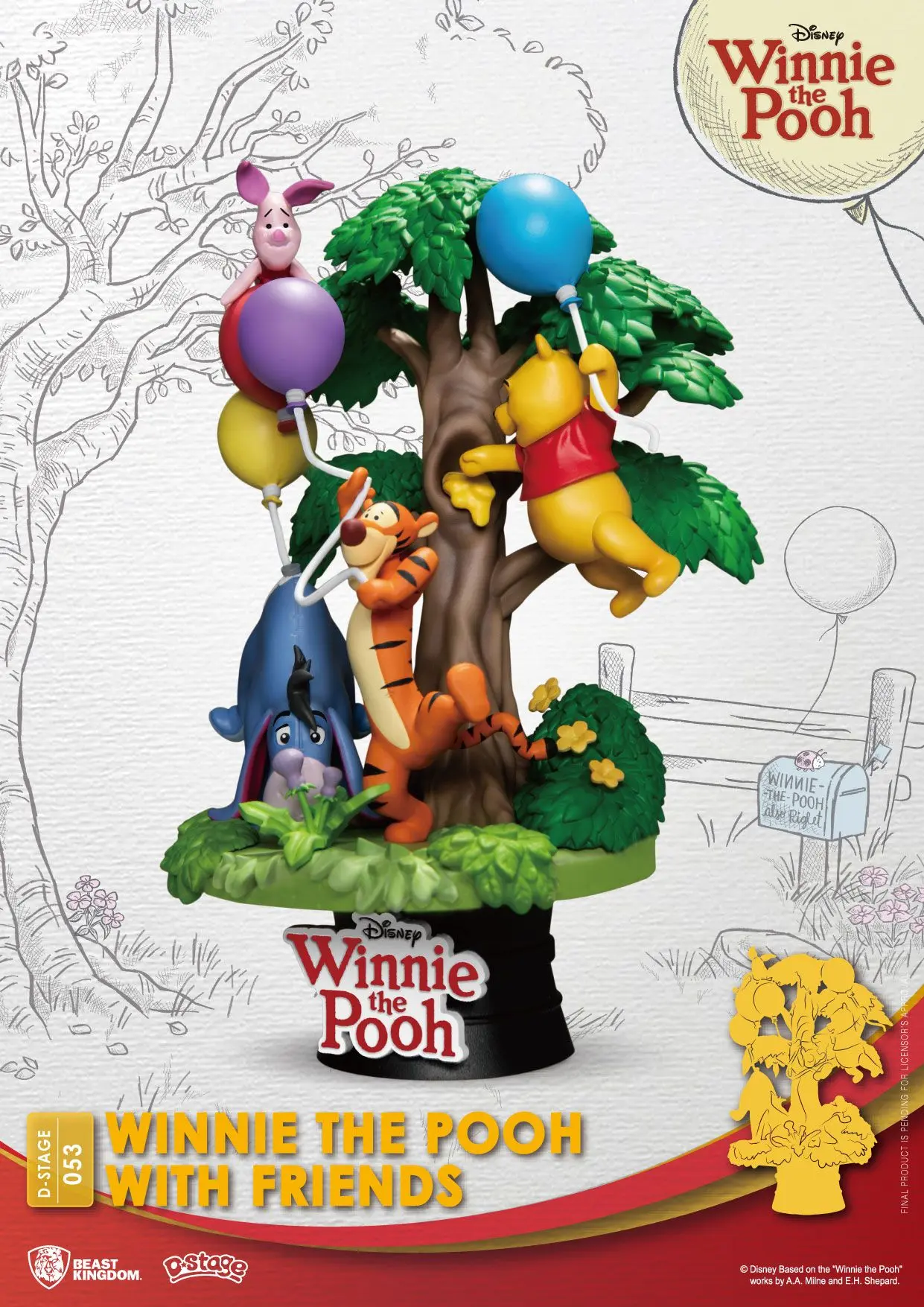 Disney D-Stage Winnie The Pooh With Friends PVC Diorama szobor figura 16 cm termékfotó
