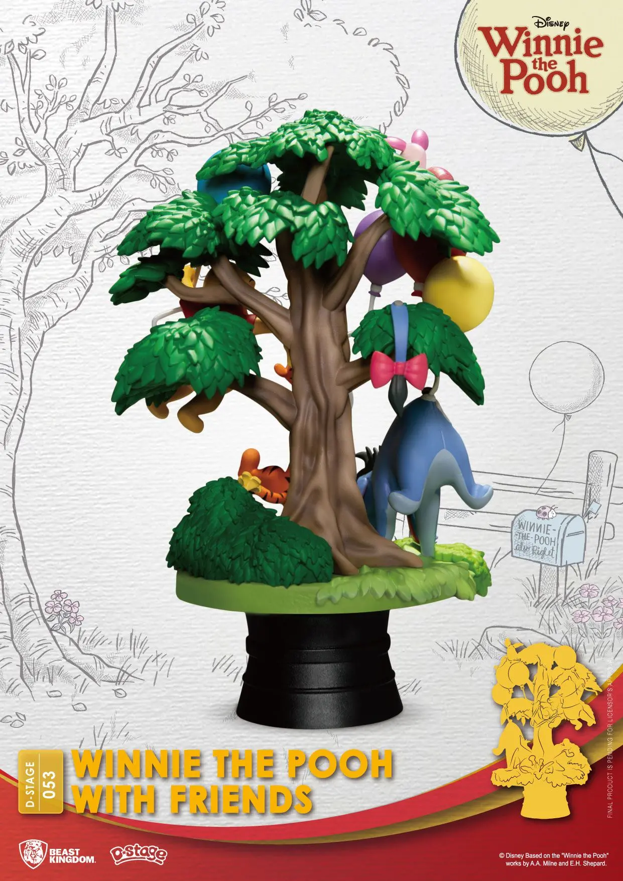 Disney D-Stage Winnie The Pooh With Friends PVC Diorama szobor figura 16 cm termékfotó
