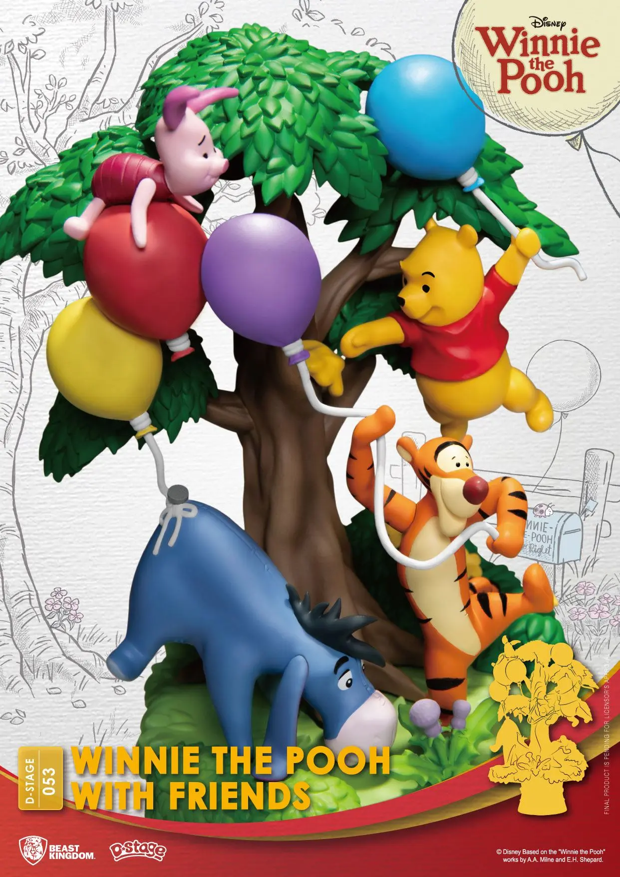 Disney D-Stage Winnie The Pooh With Friends PVC Diorama szobor figura 16 cm termékfotó