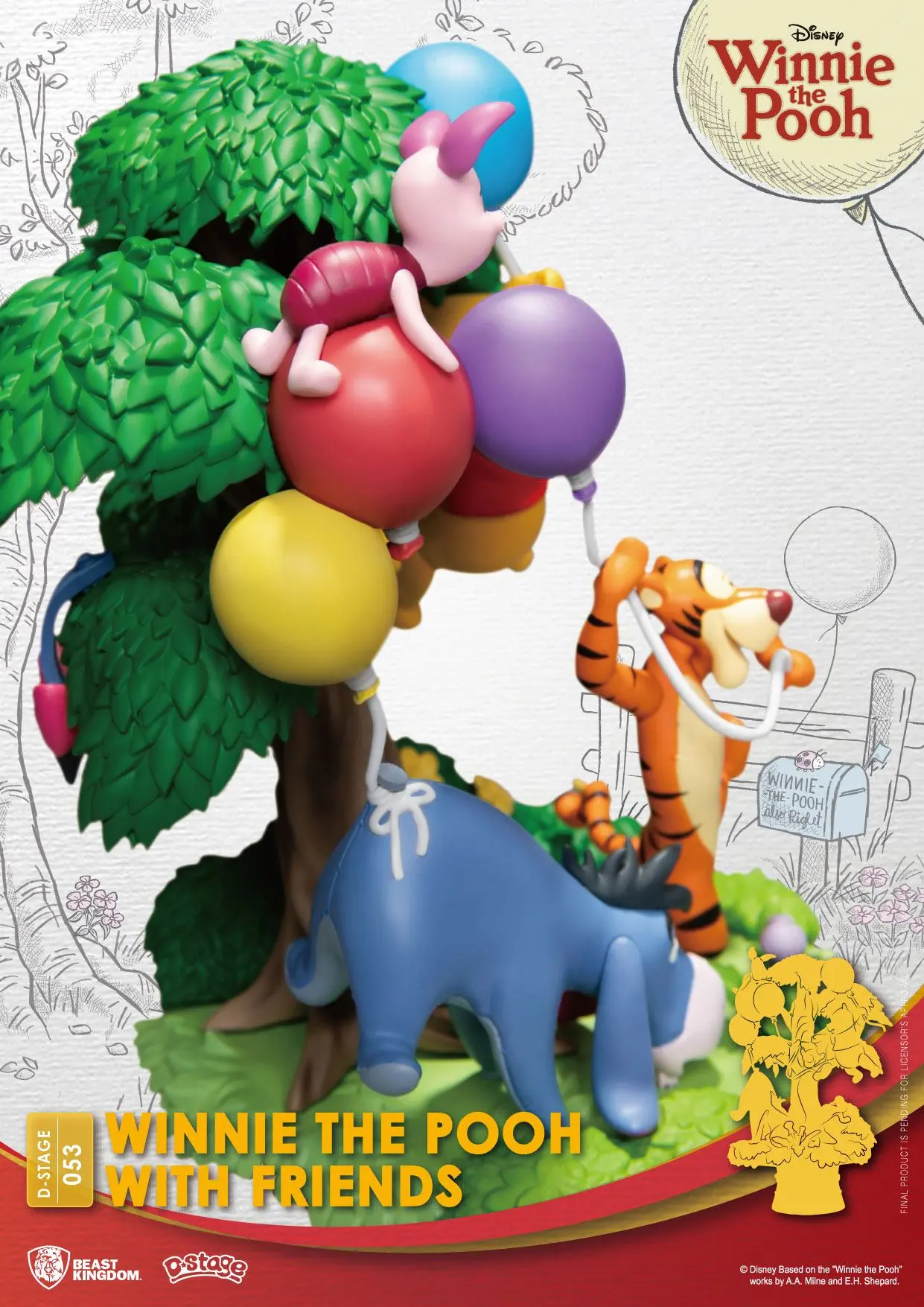 Disney D-Stage Winnie The Pooh With Friends PVC Diorama szobor figura 16 cm termékfotó