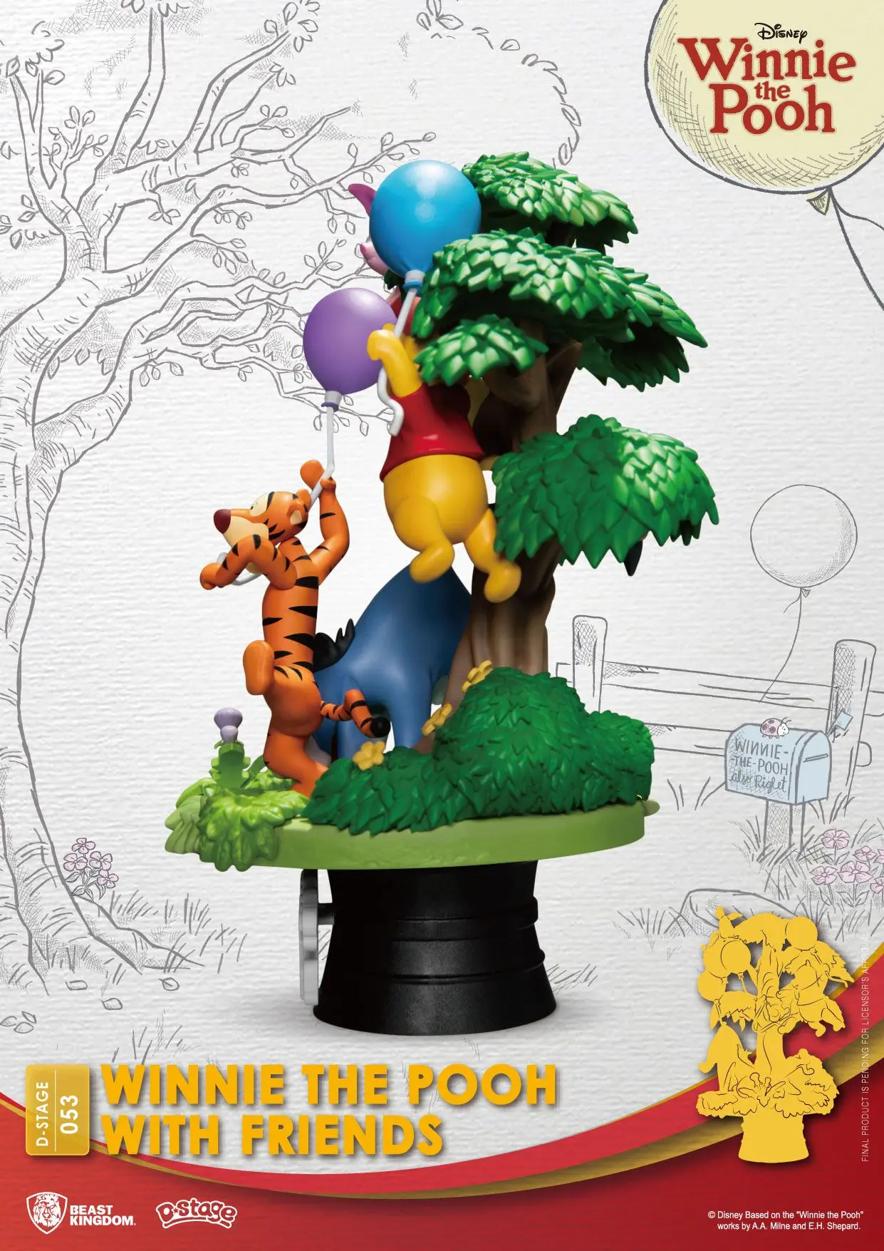 Disney D-Stage Winnie The Pooh With Friends PVC Diorama szobor figura 16 cm termékfotó