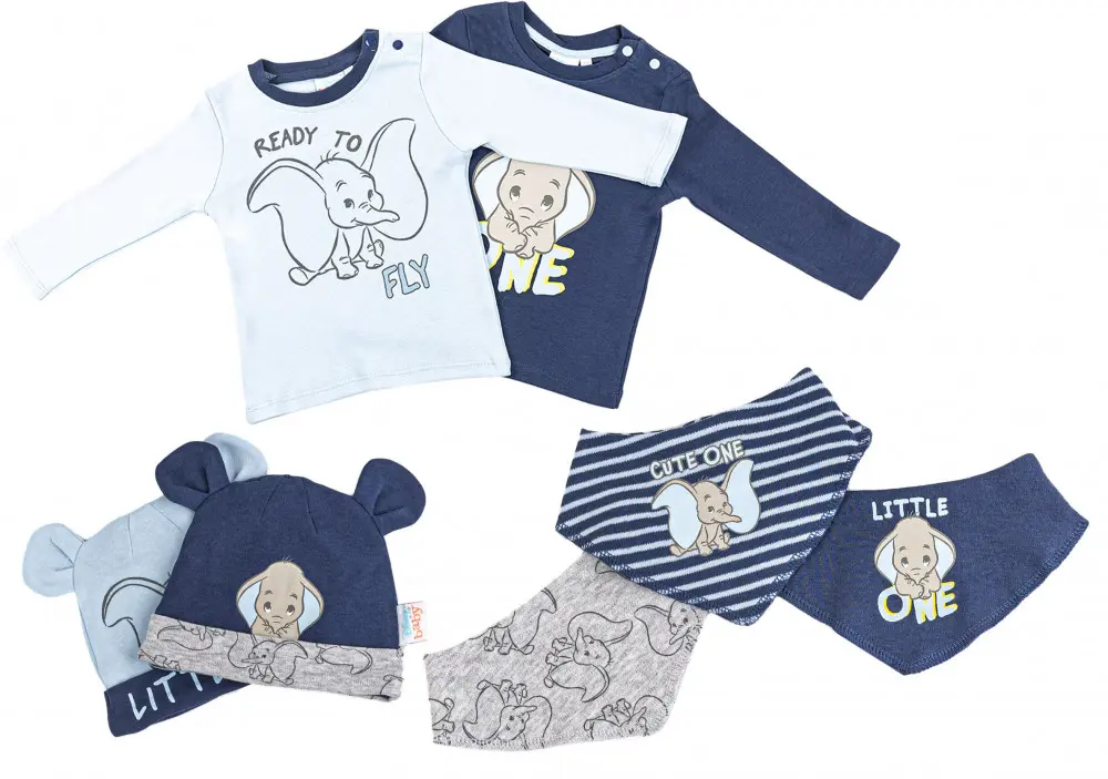 Disney Dumbo baba póló + sapka és nyálkendő 7 db szett 62/68 cm termékfotó