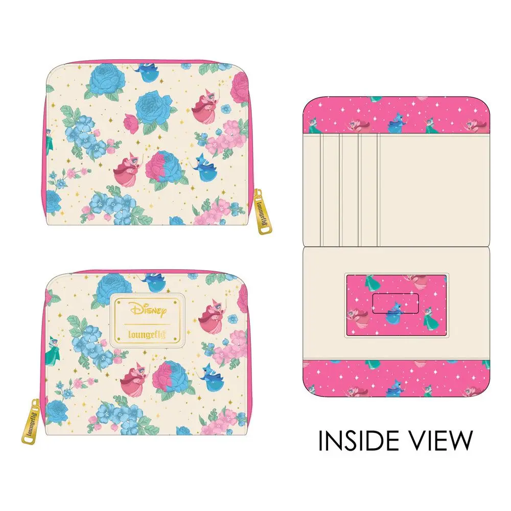 Disney Flap Sleeping Beauty Floral Fairy Godmother pénztárca termékfotó