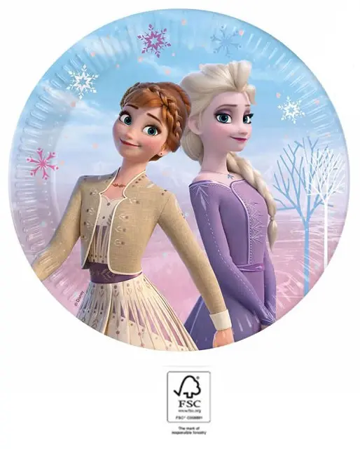 Disney Frozen II Wind Spirit, Disney Jégvarázs papírtányér 8 db-os 23 cm FSC termékfotó