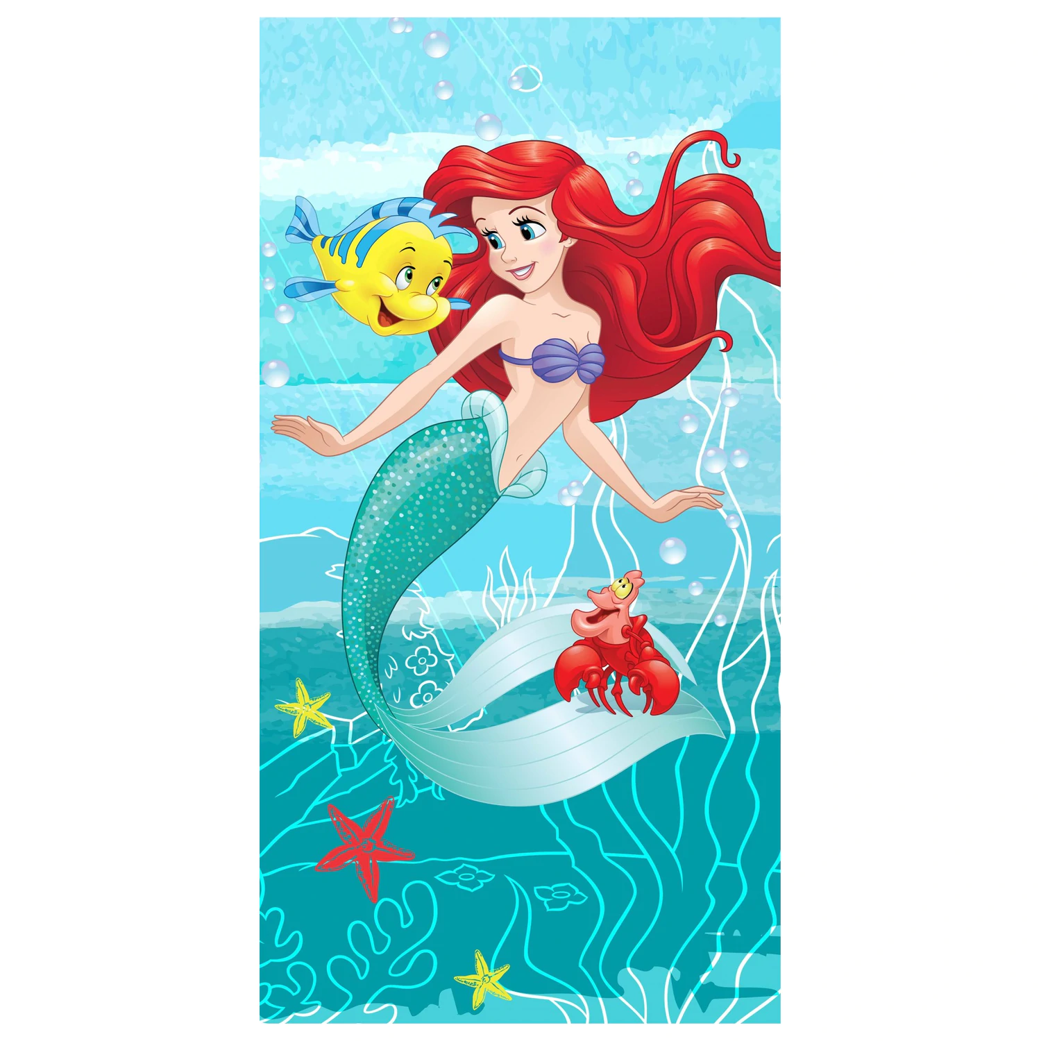 Disney Hercegnők, Ariel Friends törölköző 70x140cm termékfotó