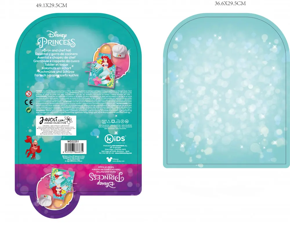Disney Hercegnők, Ariel gyerek kötény 2 darabos szett termékfotó