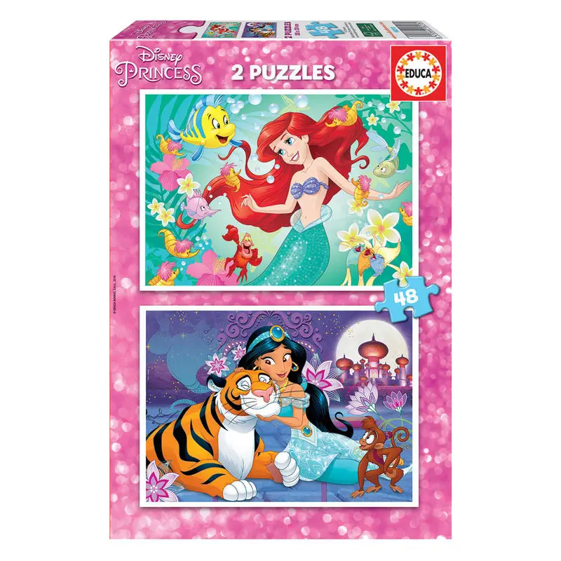 Disney Princess Ariel + Jasmine puzzle 2x48pcs termékfotó