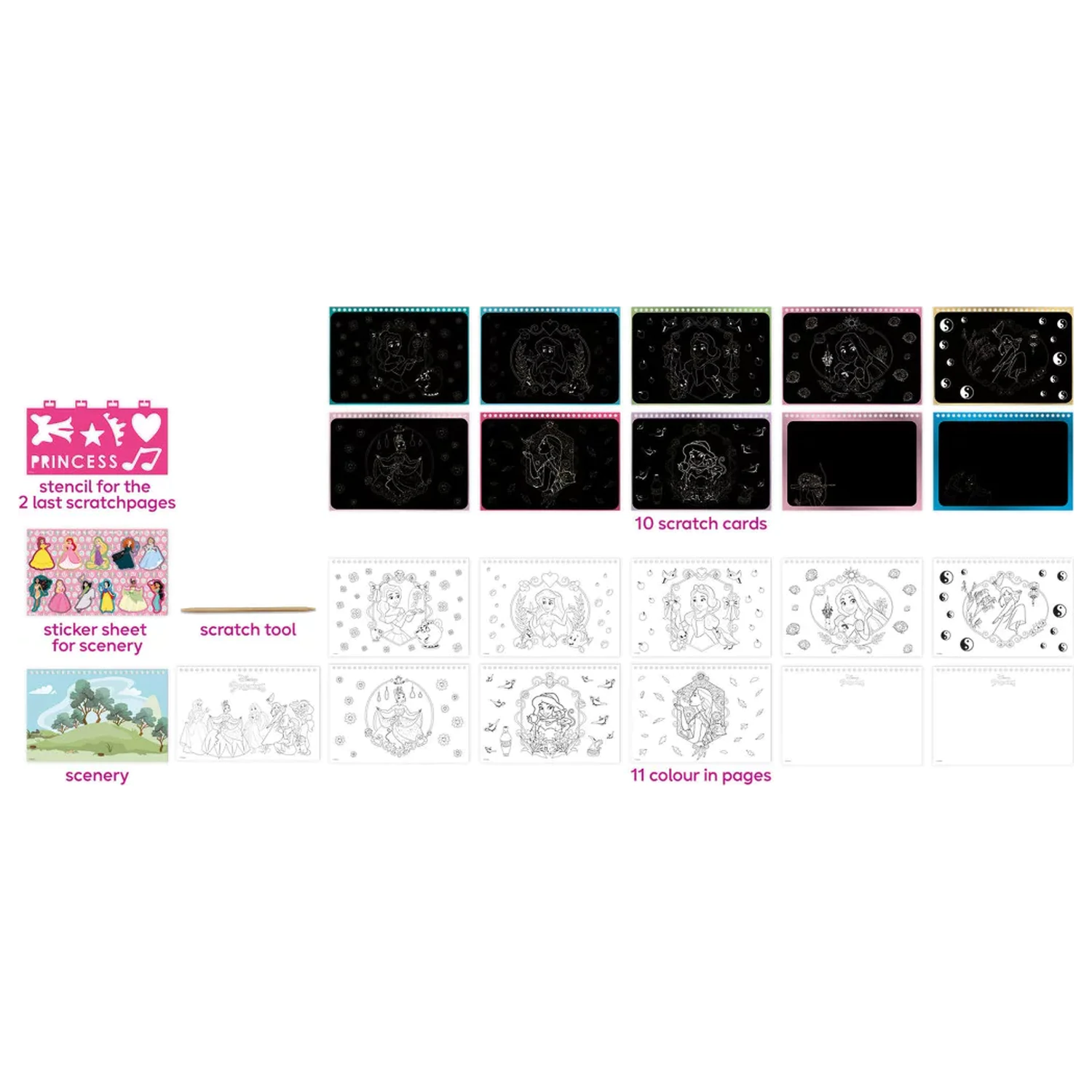 Disney Hercegnők Beauty scratch képkarcoló készlet és activity szett termékfotó
