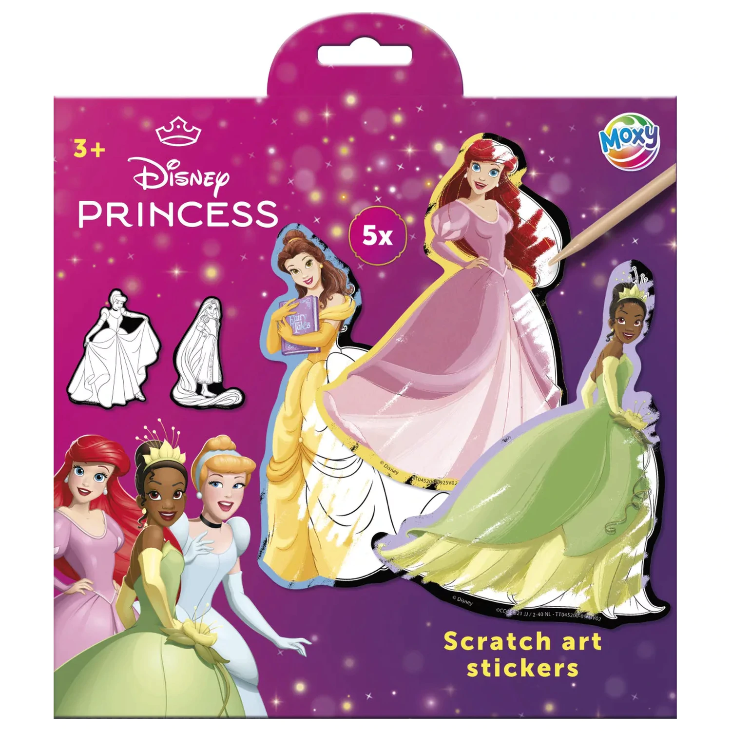 Disney Hercegnők Fairytale képkarcoló matricák 5 db-os termékfotó