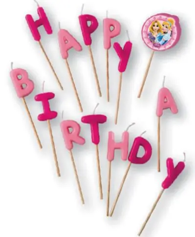 Disney Hercegnők Happy Birthday gyertya termékfotó