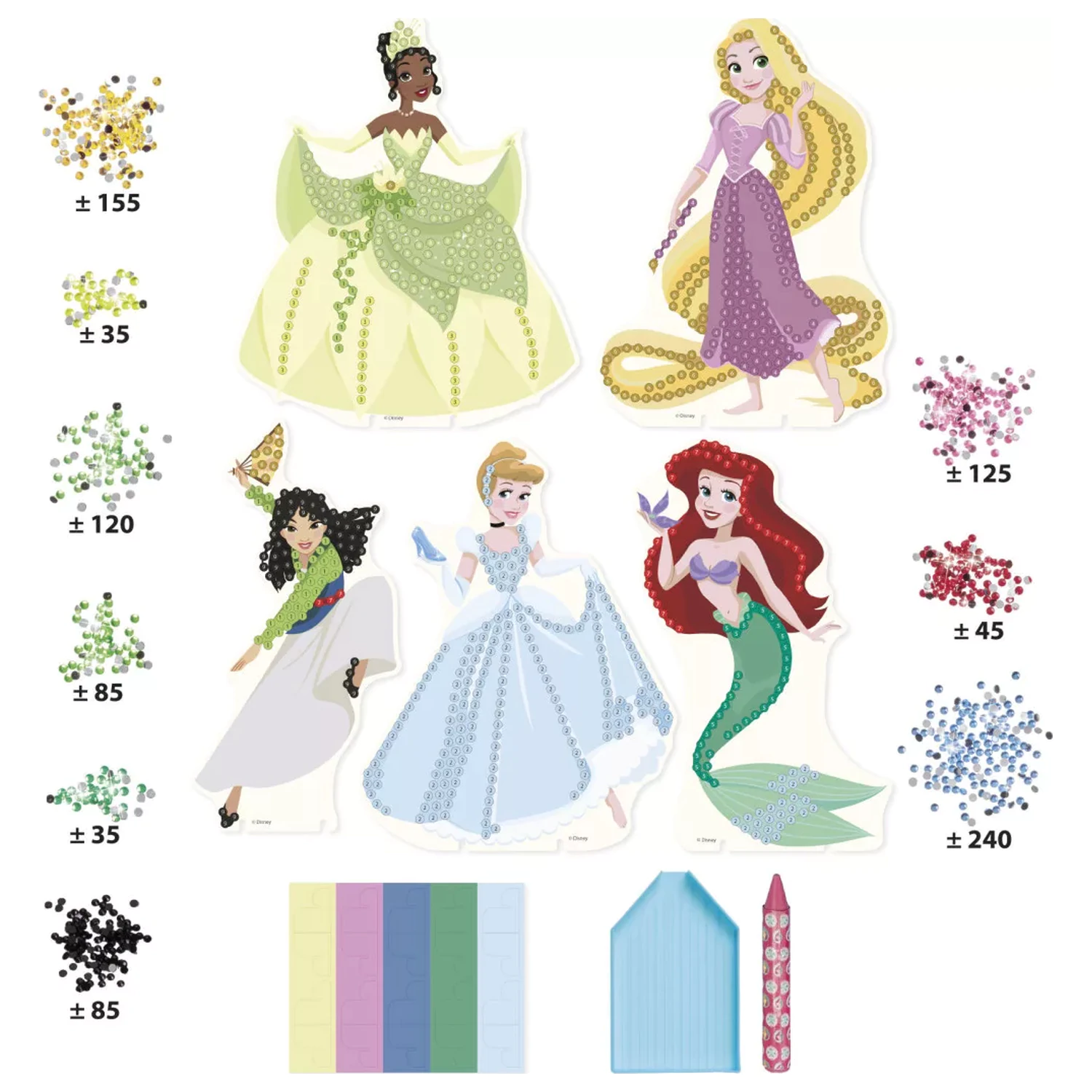 Disney Hercegnők Totum gyémántszemes kép 5 db-os termékfotó
