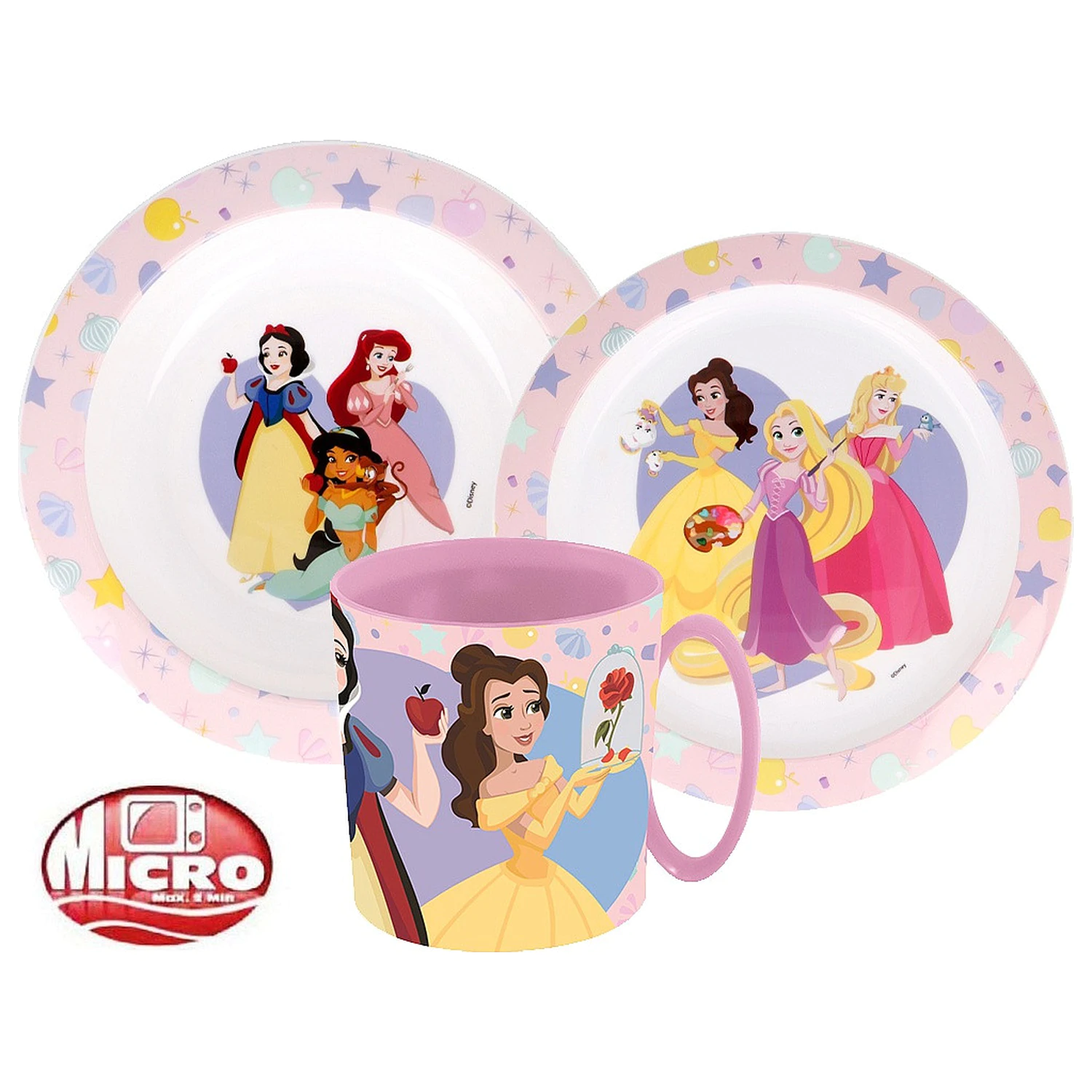 Disney Hercegnők True étkészlet, micro műanyag szett bögrével  termékfotó