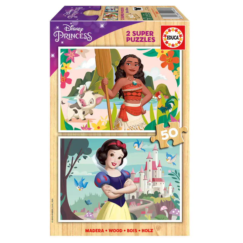 Disney Hercegnők Vaiana és Snow White fa puzzle 2x50db-os termékfotó