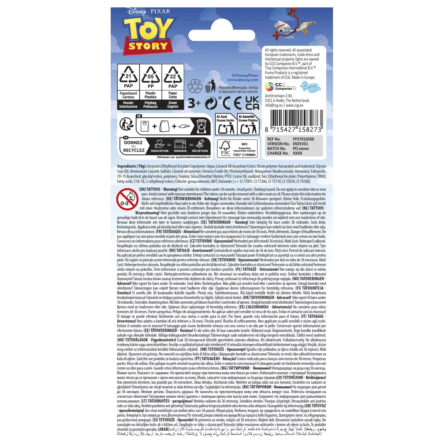 Disney Játékháború Adventure tetkó 12 db-os termékfotó