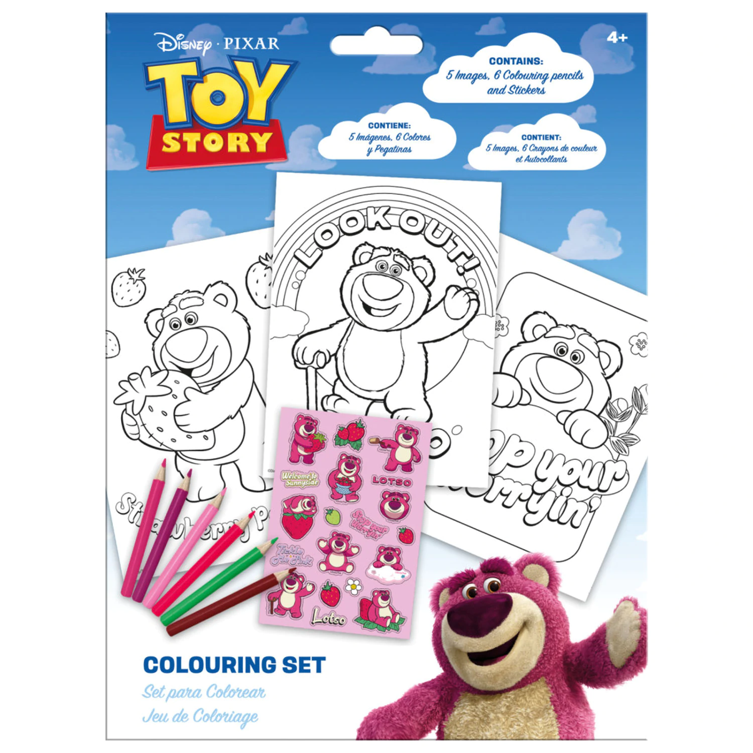 Disney Játékháború Lotso Strawberry színező szett matricával termékfotó