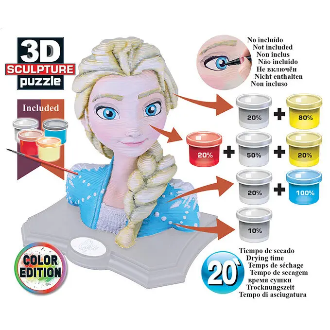 Disney Jégvarázs Elsa Color Edition 3D puzzle termékfotó