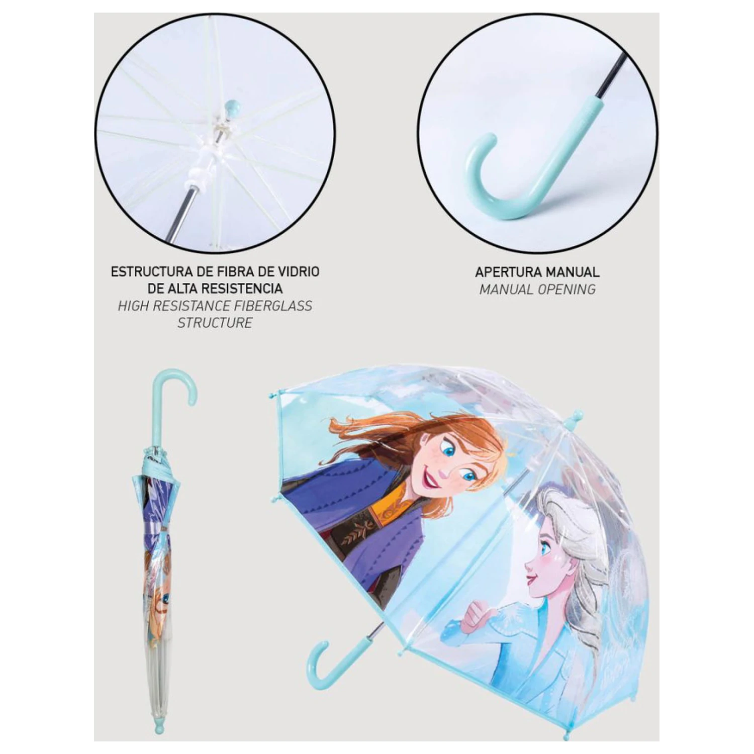 Disney Jégvarázs Icy Drizzle gyerek átlátszó esernyő Ø71 cm termékfotó