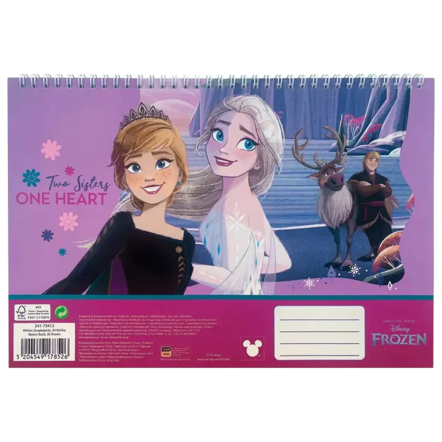 Disney Jégvarázs One Heart A/4 spirál vázlatfüzet, 30 lapos termékfotó