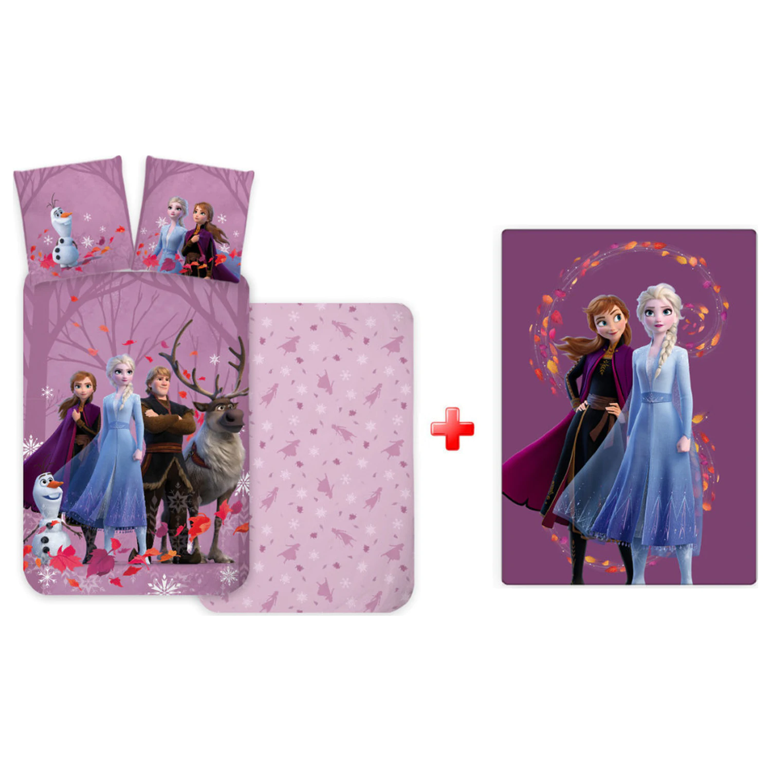 Disney Jégvarázs Purple Wind gyerek, ovis ágyneműhuzat és polár takaró szett termékfotó