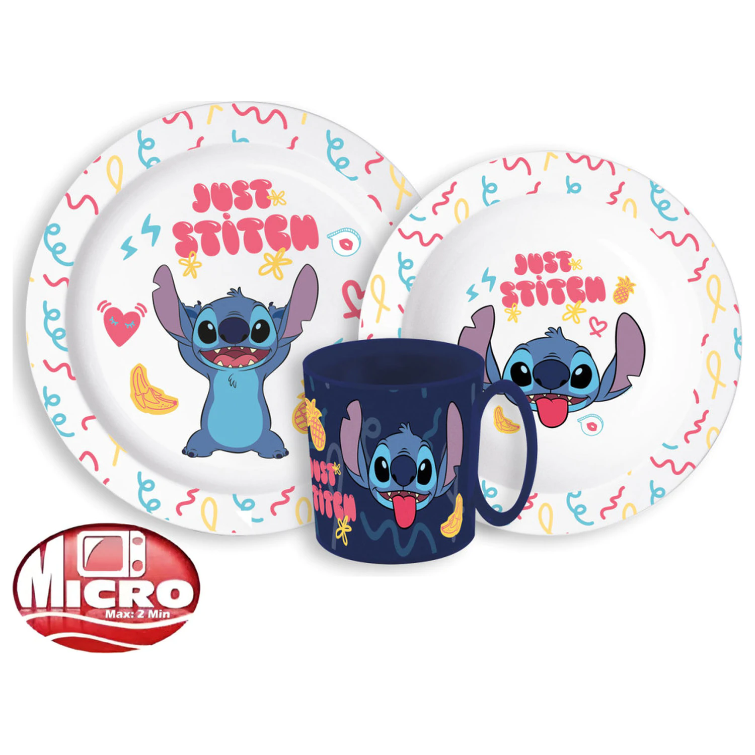 Disney Lilo és Stitch Palms étkészlet, micro műanyag szett bögrével  termékfotó