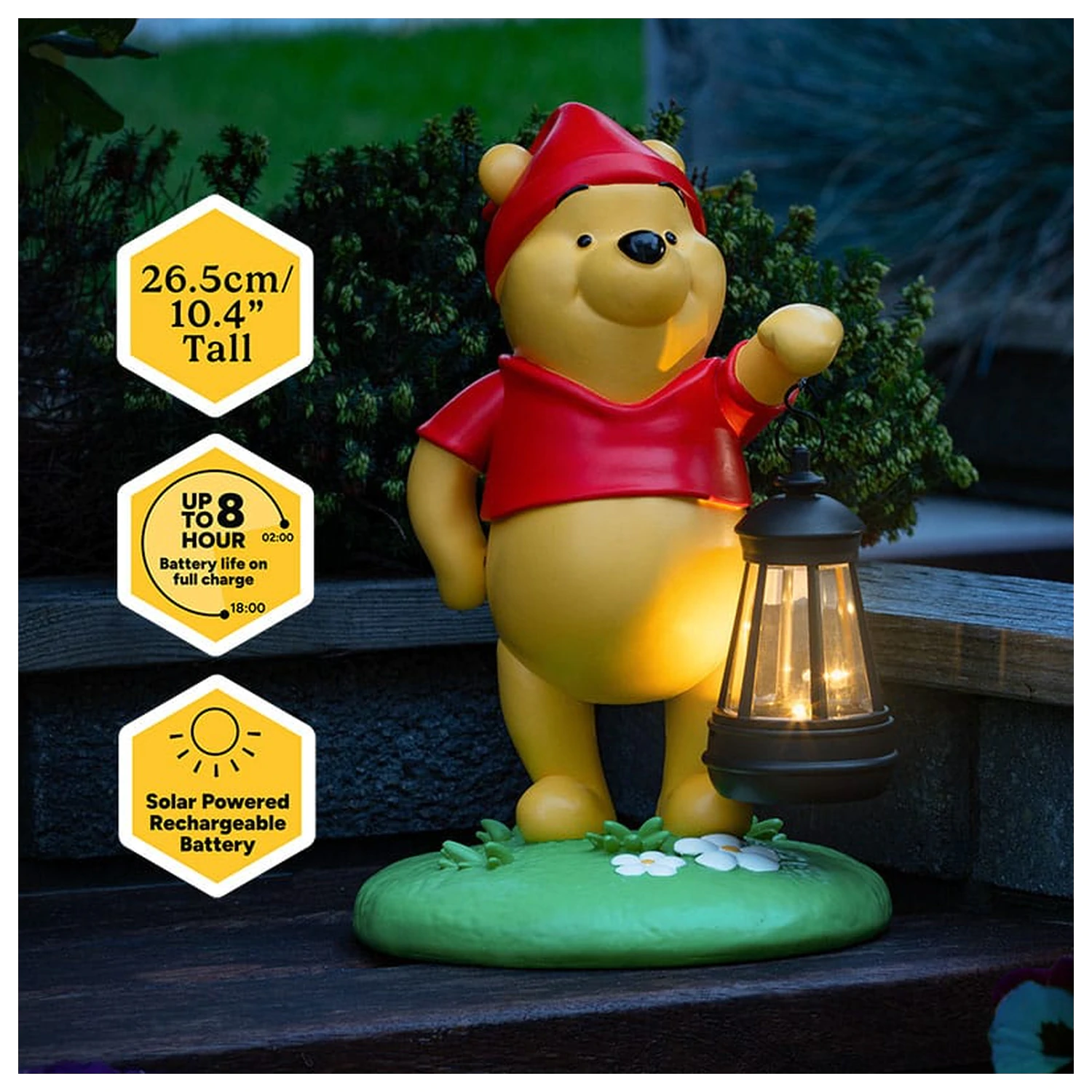 Disney LunaGlo Light Winnie the Pooh Gnome lámpa 27 cm termékfotó