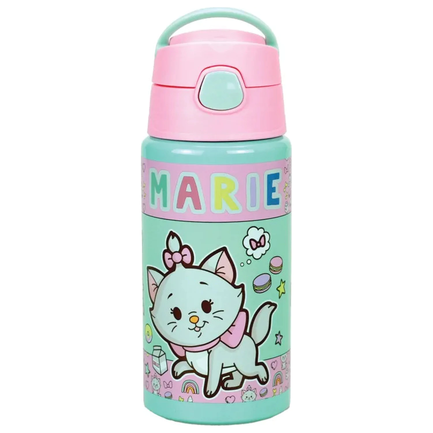 Disney Marie Little Lady alumínium szívószálas kulacs akasztóval 500 mll termékfotó