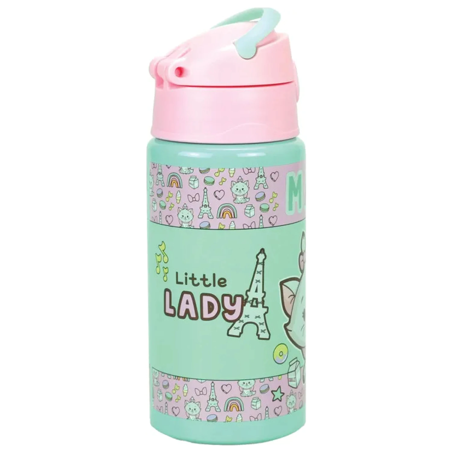 Disney Marie Little Lady alumínium szívószálas kulacs akasztóval 500 mll termékfotó