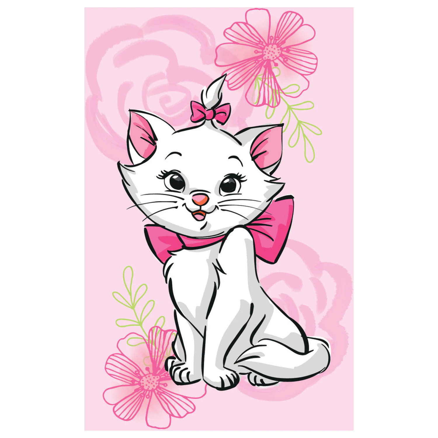 Disney Marie Pink Flower polár takaró 100x150cm termékfotó