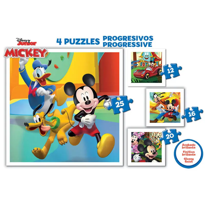 Disney Mickey and Friends progressive puzzle 12-16-20-25db-os termékfotó