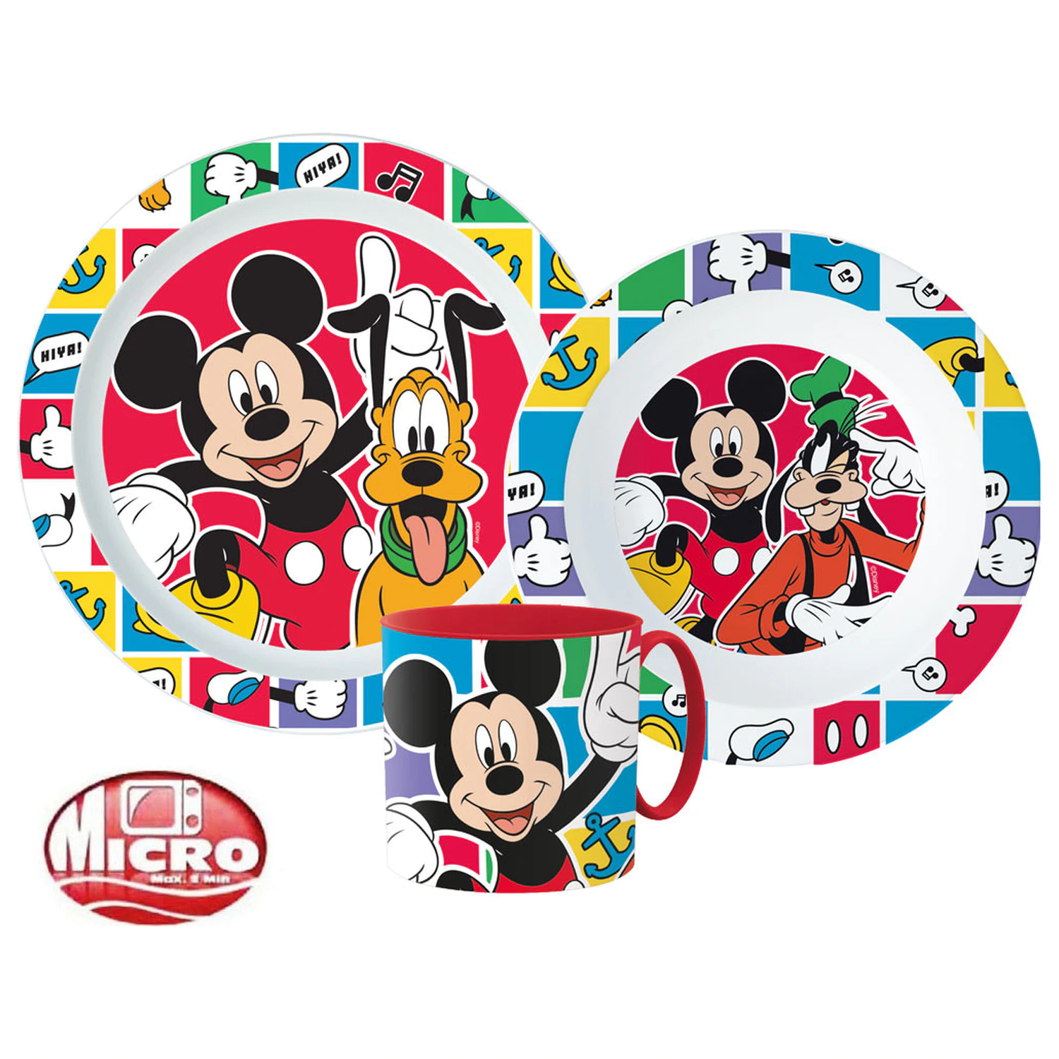 Disney Mickey Better Together étkészlet, micro műanyag szett bögrével termékfotó