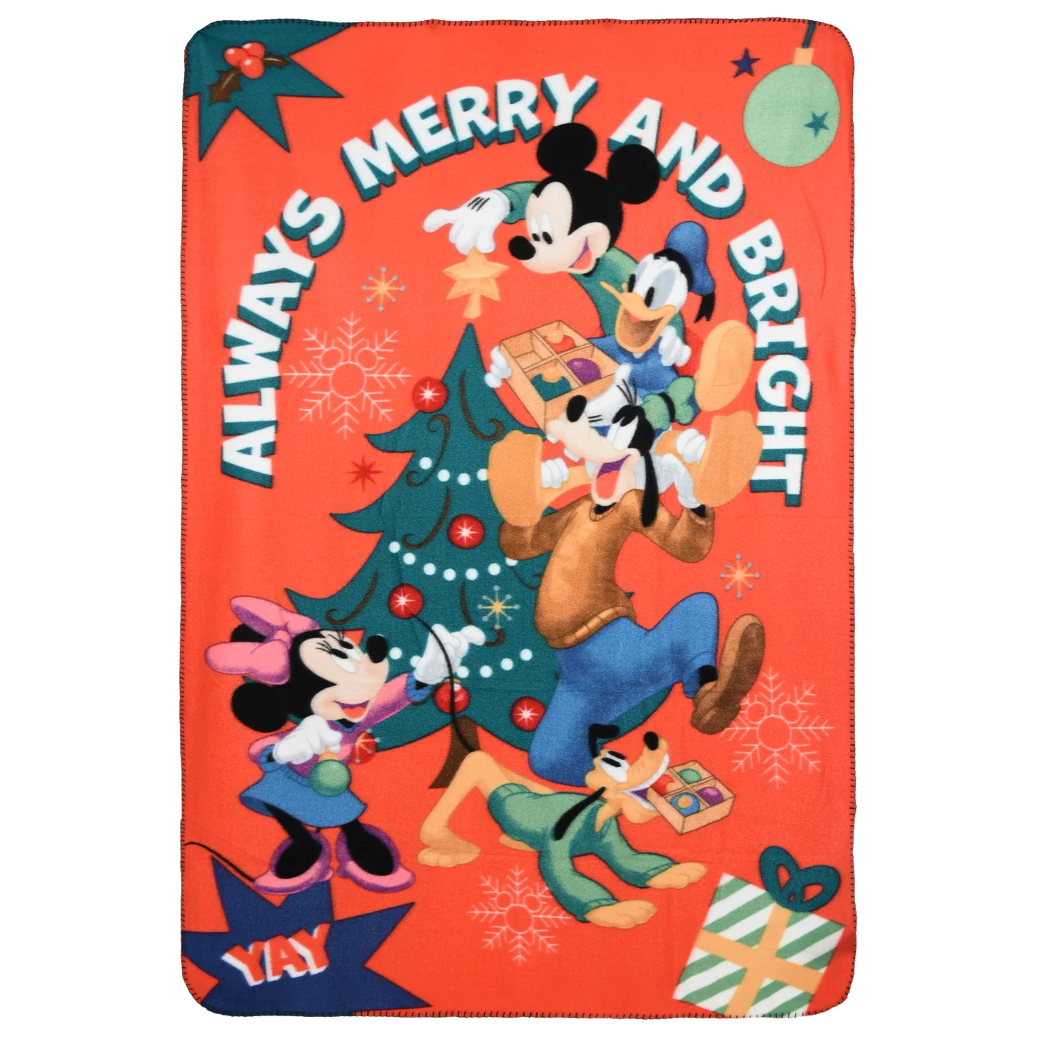 Disney Mickey Bright karácsonyi polár takaró 100x150cm termékfotó