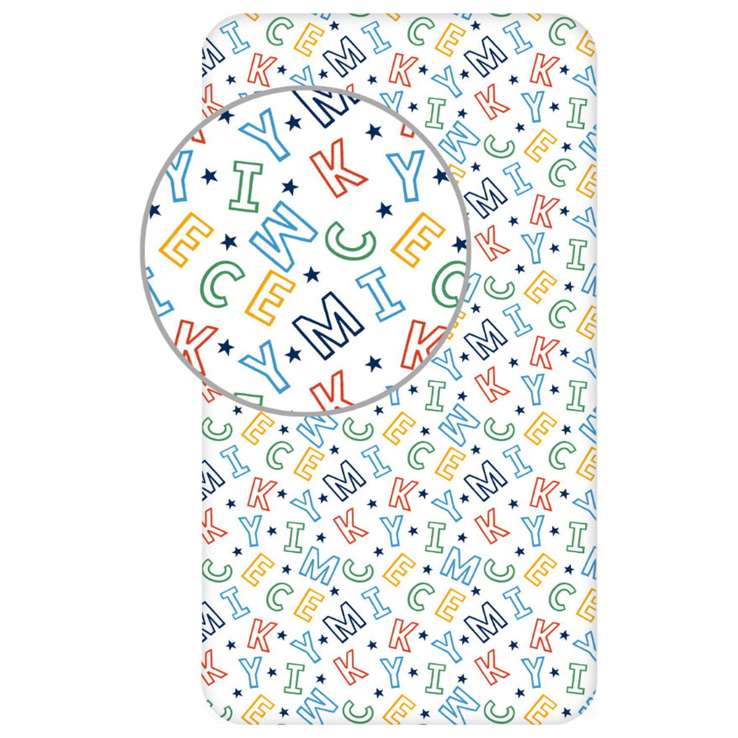 Disney Mickey Letters gumis lepedő 90x200 cm termékfotó