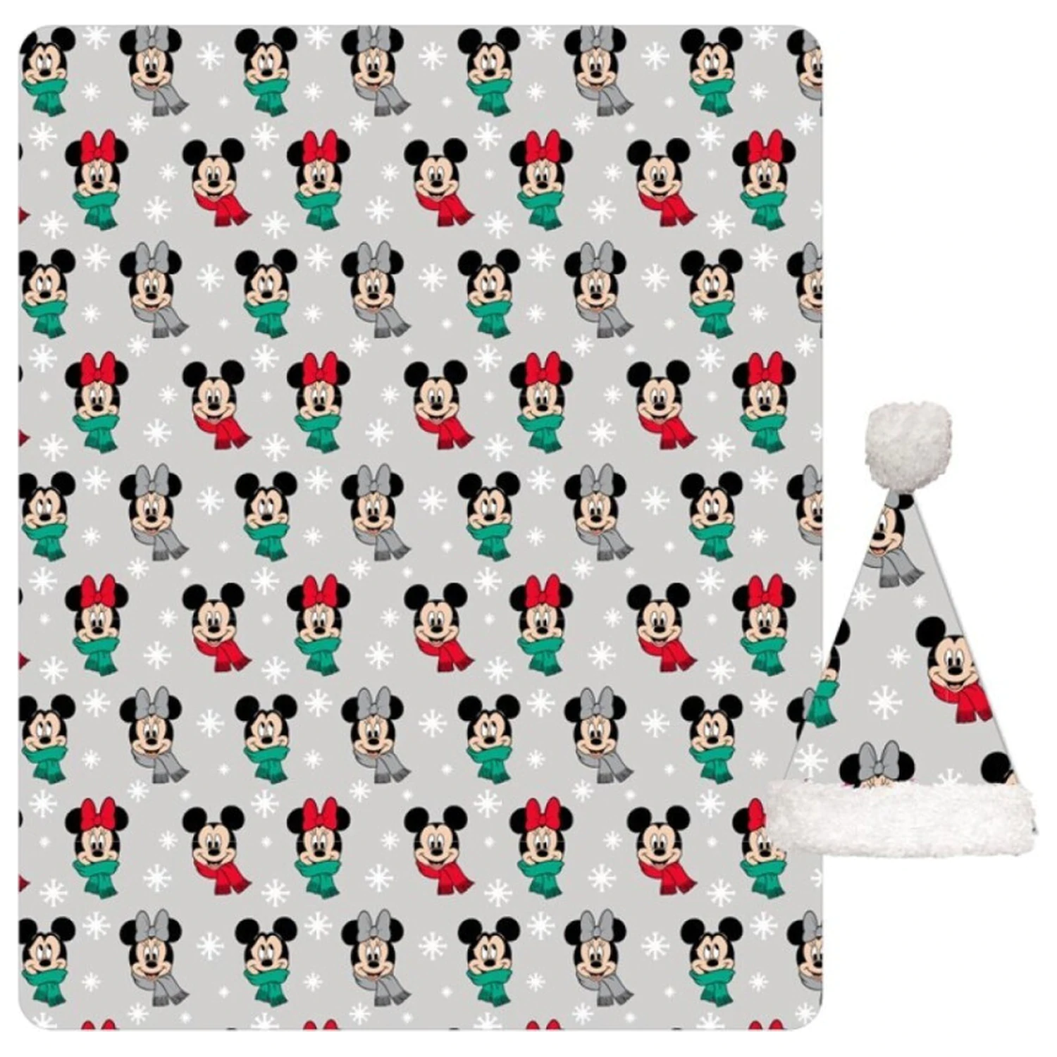 Disney Mickey, Minnie Noel karácsonyi coral fleece takaró és sapka szett termékfotó