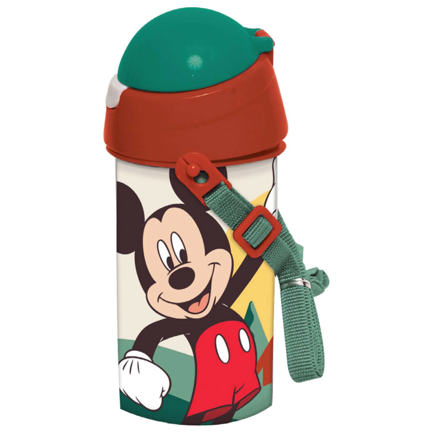 Disney Mickey Nature műanyag szívószálas kulacs akasztóval 500 ml termékfotó