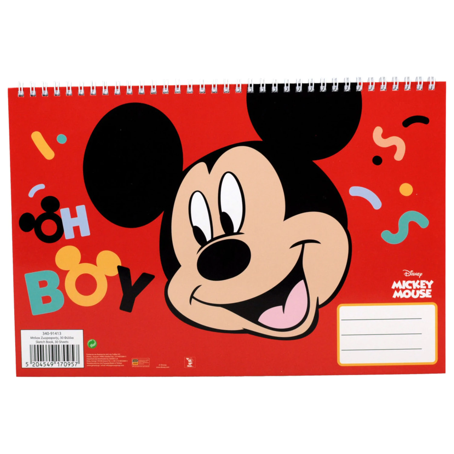 Disney Mickey Oh Boy A/4 spirál vázlatfüzet, 30 lapos termékfotó