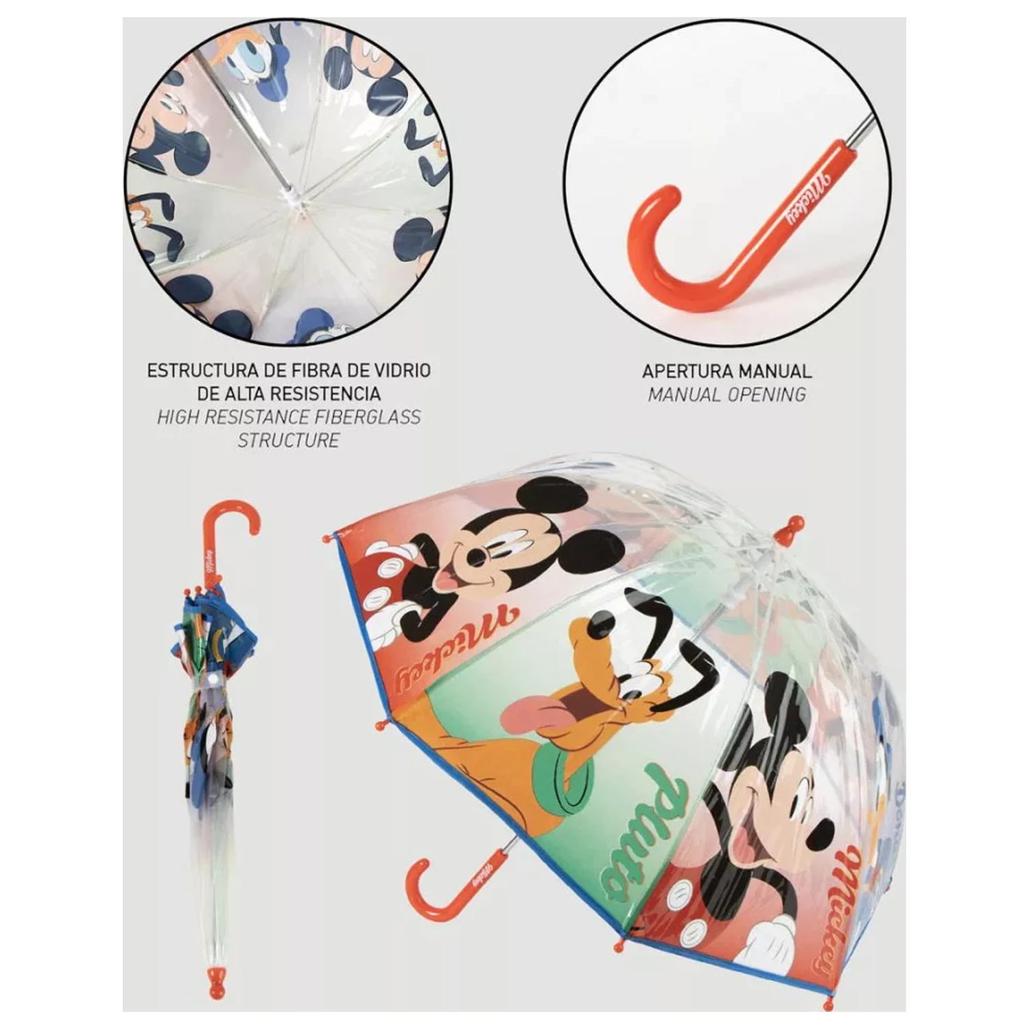 Disney Mickey Pluto gyerek átlátszó esernyő  termékfotó