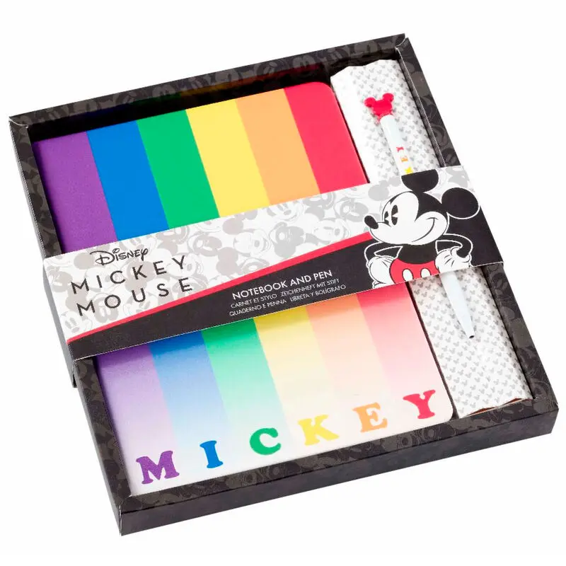 Disney Mickey Rainbow csomag jegyzetfüzet és toll termékfotó