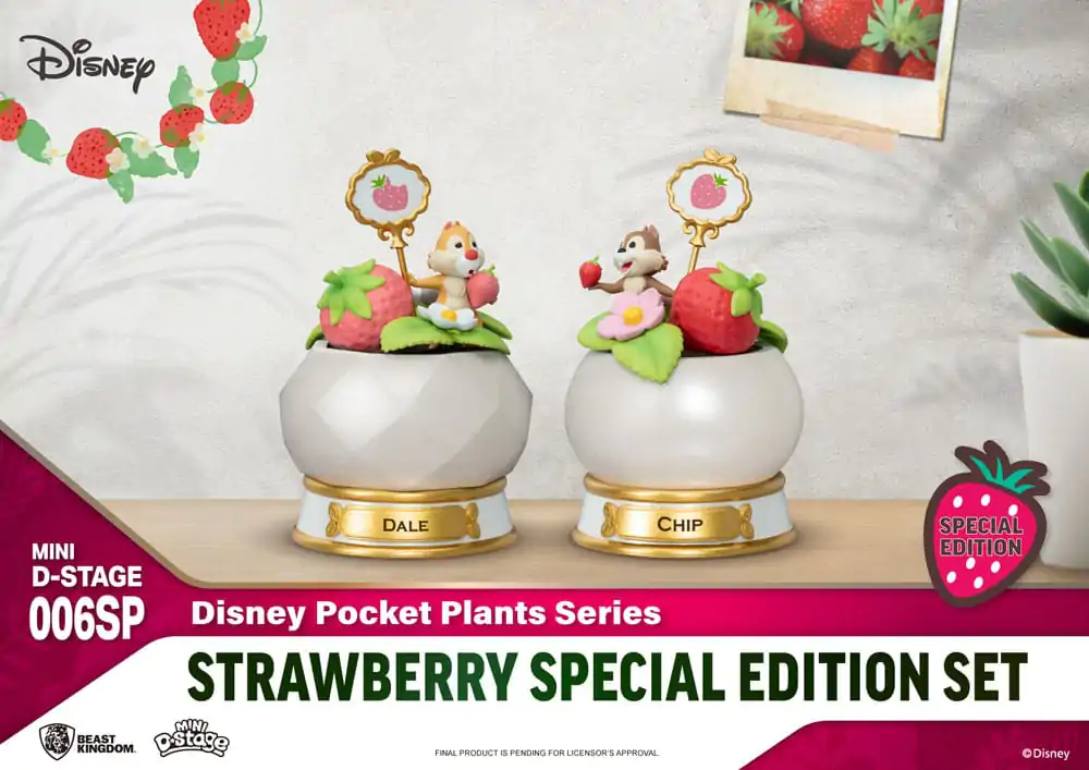Disney Mini Diorama Stage Pocket Plants Series Strawberry Special Edition Set szobor figura 12 cm termékfotó