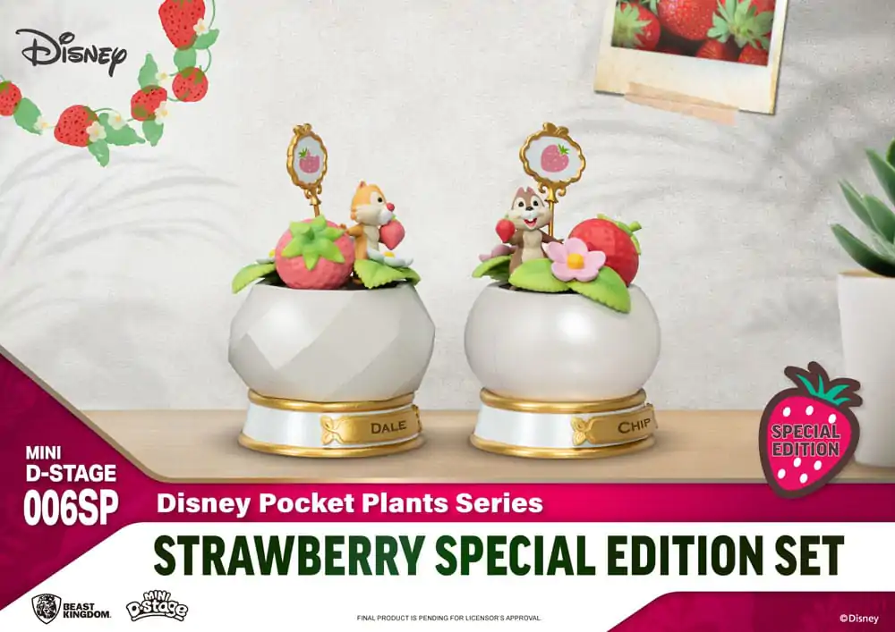 Disney Mini Diorama Stage Pocket Plants Series Strawberry Special Edition Set szobor figura 12 cm termékfotó