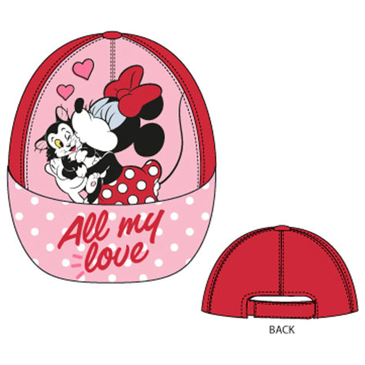 Disney Minnie All My Love Red gyerek baseball sapka 54 cm termékfotó