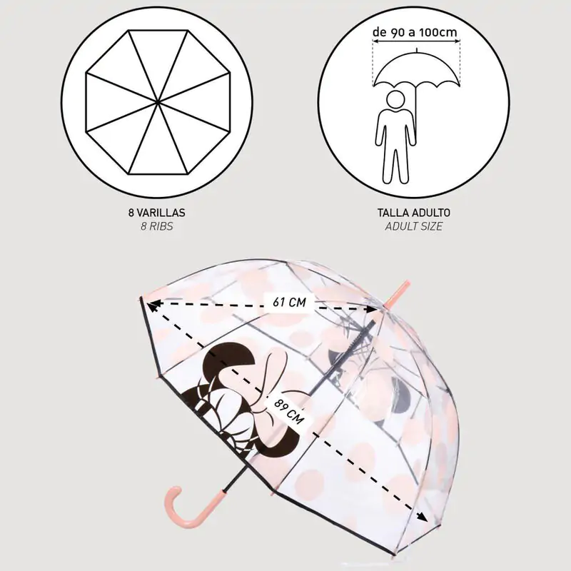 Disney Umbrella Minnie transparent termékfotó