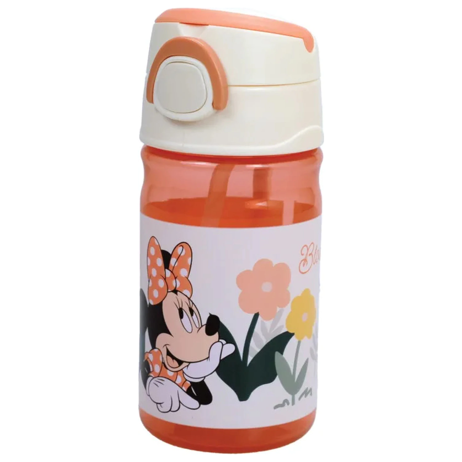 Disney Minnie Floral műanyag szívószálas kulacs akasztóval 350 ml termékfotó