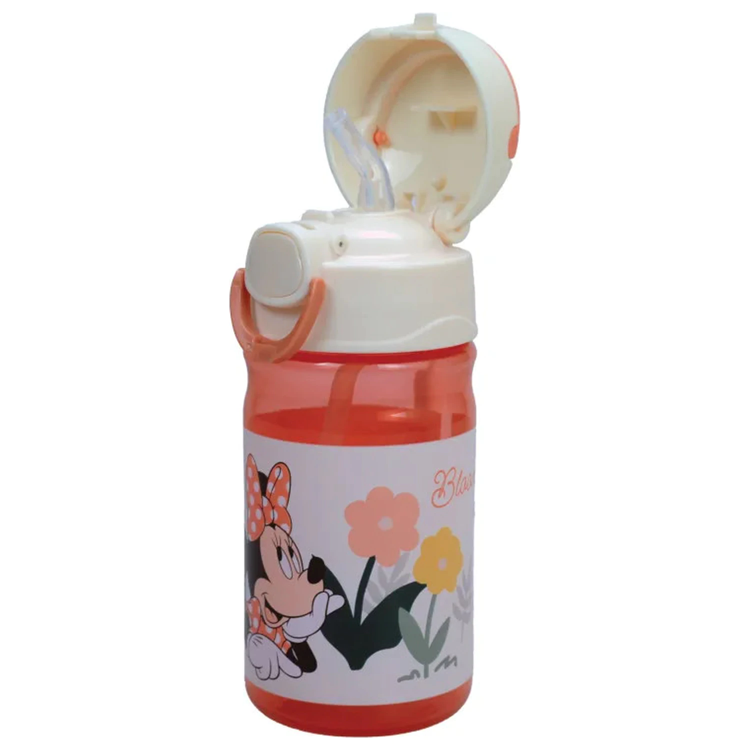 Disney Minnie Floral műanyag szívószálas kulacs akasztóval 350 ml termékfotó