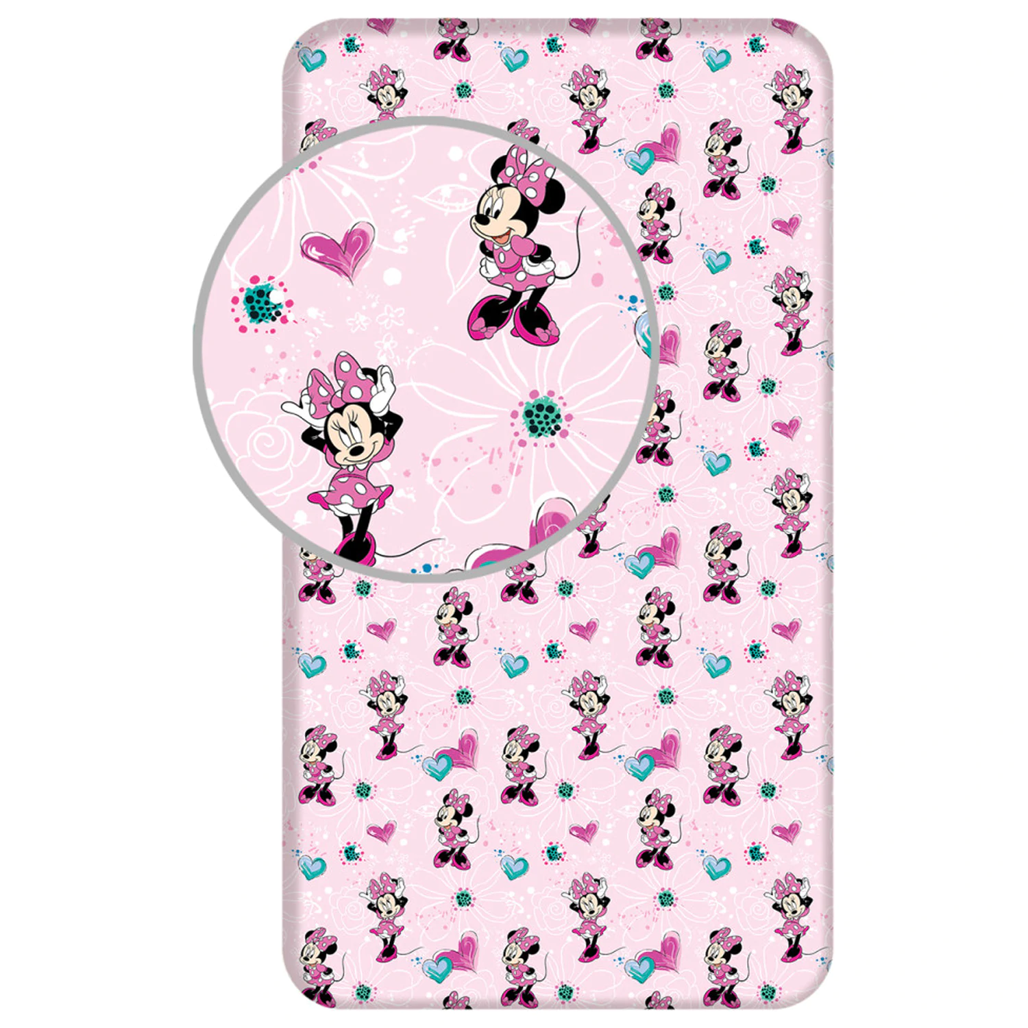 Disney Minnie Flowers gumis lepedő 90x200 cm termékfotó