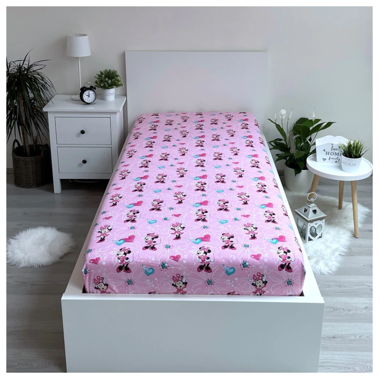 Disney Minnie Flowers gumis lepedő 90x200 cm termékfotó