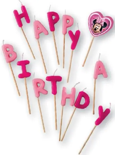 Disney Minnie Happy Birthday gyertya termékfotó