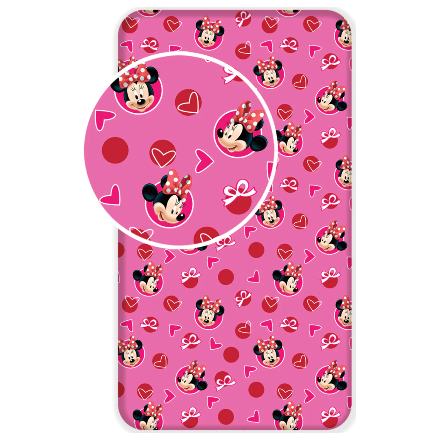 Disney Minnie Hearts gumis lepedő 90x200 cm termékfotó