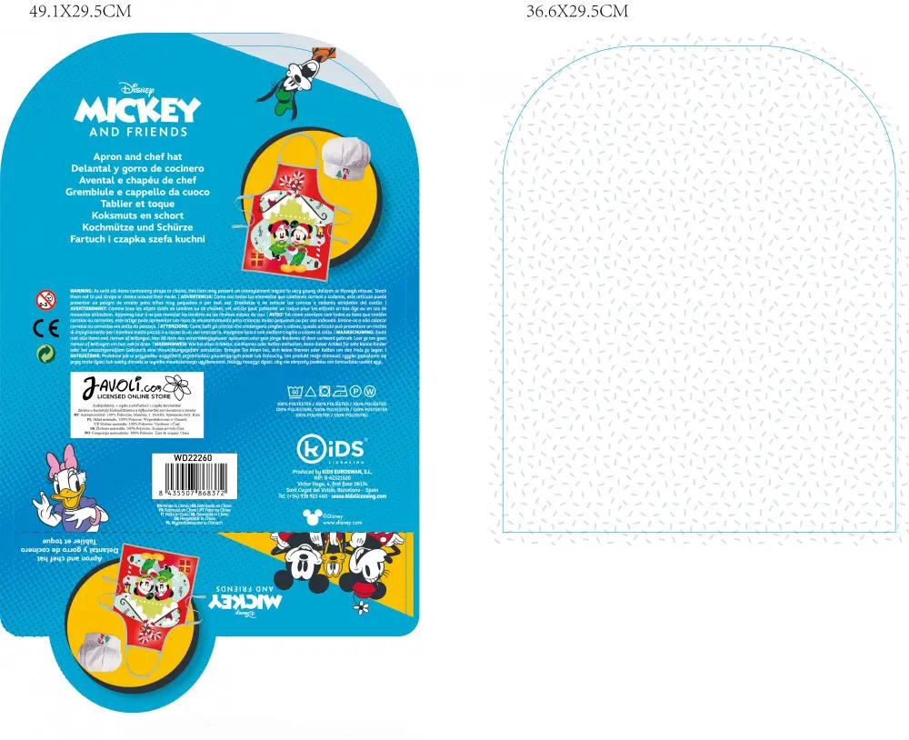 Disney Minnie, Mickey karácsonyi gyerek kötény 2 darabos szett termékfotó